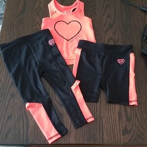Body Glove Vibrant Neon Pink And Black Jogger 3-piece Outfit. Size 18mth
